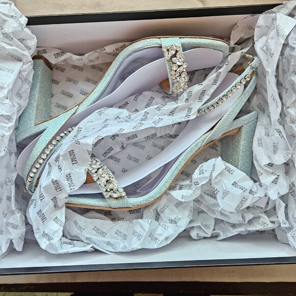 Badgley Mischka Tasmine heeled evening sandals sz 9.5 for bridal or guest - Picture 6 of 11